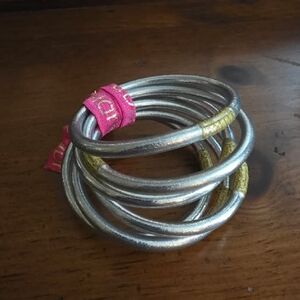 Budhagirl AWB Serenity Prayer bangles in SILVER size MEDIUM